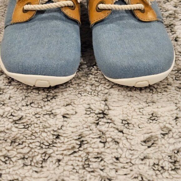 Ros Hommerson Calypso SZ 9.5N Casual Blue & Beige Closed Toe Slip On Deck Shoe - Picture 2 of 9